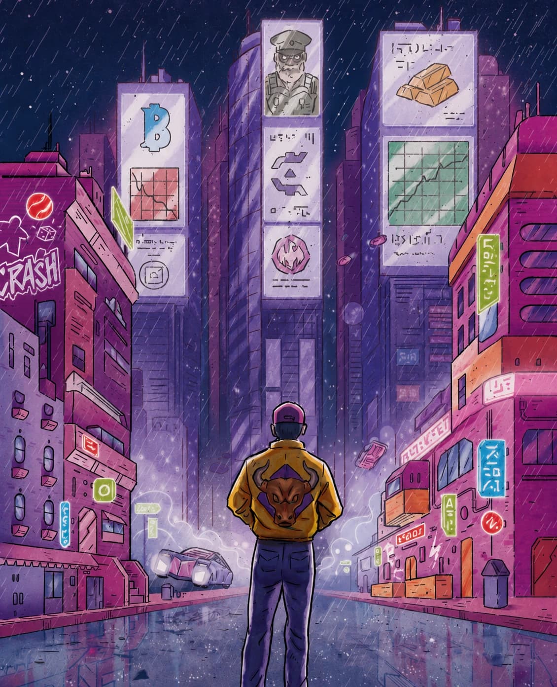 Pump & Dump — a cyber-greedy card game set in the neon-lit 2088 Stock Exchange